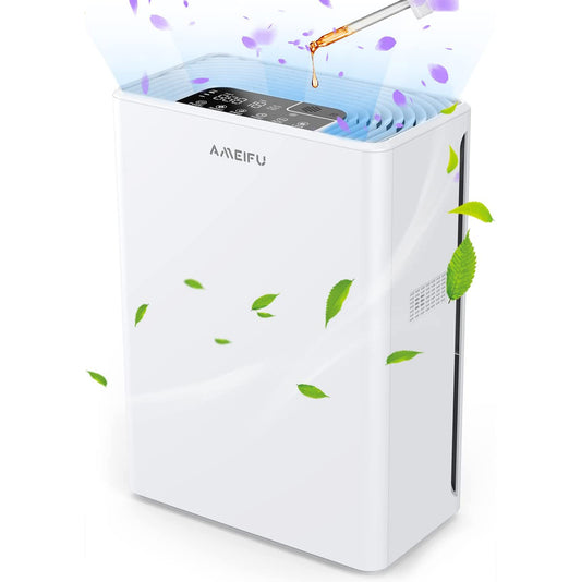 【50畳対応・5重濾過システム・除臭強力】AMEIFU空気清浄機 5重除菌 3段風量設定 消臭 除菌 PM2.5自動検知 脱臭 ホコリ 花粉対策 小型 集じん